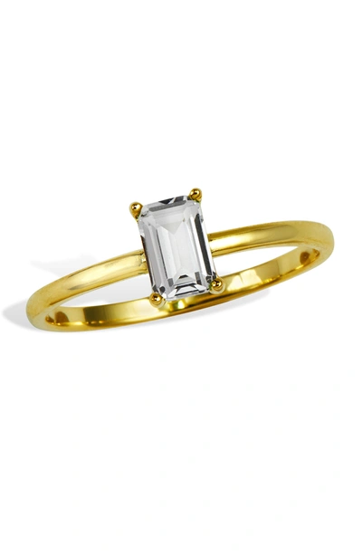 Shop Savvy Cie Jewels 18k Gold Vemeil Birthstone Ring In Silver