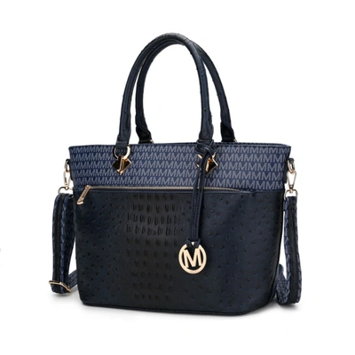 Mkf Collection By Mia K Grace Signature And Croc Embossed Tote Handbag In Blue