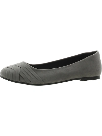 Shop Ataiwee Womens Faux Suede Slip On Ballet Flats In Grey