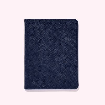 Stoney Clover Lane Textured Passport Case In Sapphire In Blue