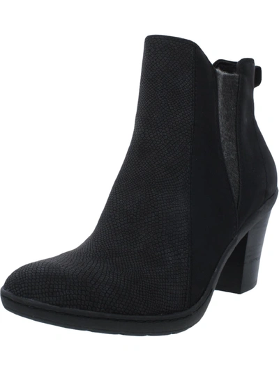 Shop Baretraps Dasha Womens Leather Stacked Heel Chelsea Boots In Black