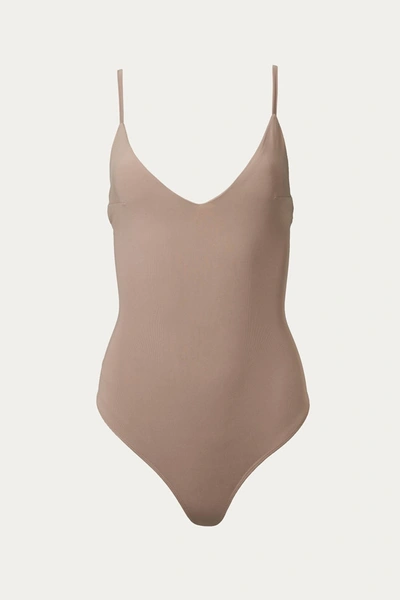 Shop By Together Essential Stretch-jersey Bodysuit In Mauve In Pink