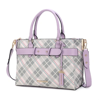 Shop Mkf Collection By Mia K Vivian Plaid Pattern Vegan Leather Women's Satchel Bag In Multi