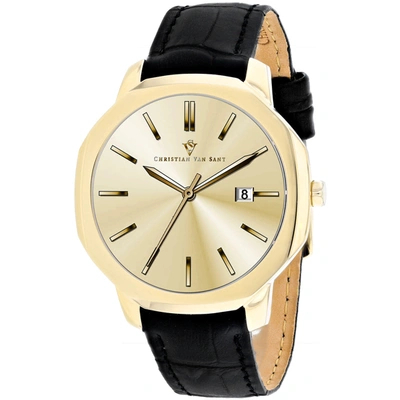 Shop Christian Van Sant Men's Octavius Slim Gold Dial Watch