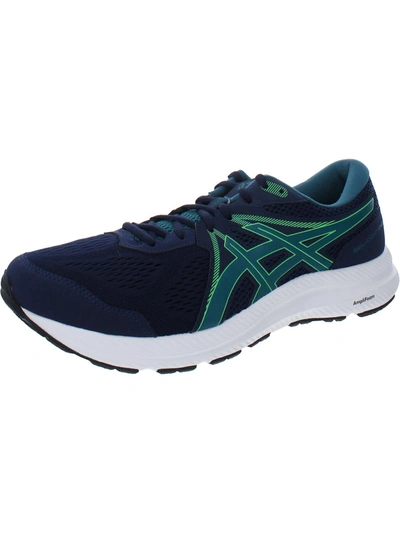 Shop Asics Gel Contend 7 Mens Fitness Running Athletic And Training Shoes In Blue