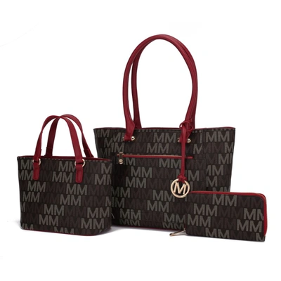Mkf Collection By Mia K Lady Ii M Signature Tote & Wallet Set In Red