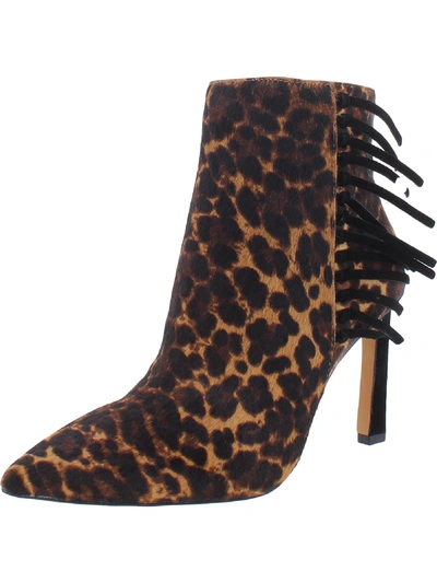 Shop Vince Camuto Womens Calf Hair Animal Print Ankle Boots In Multi