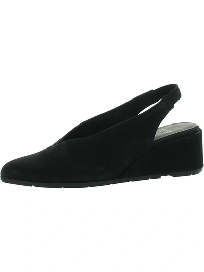 Shop Eileen Fisher Womens Leather Pointed Toe Wedge Heels In Black