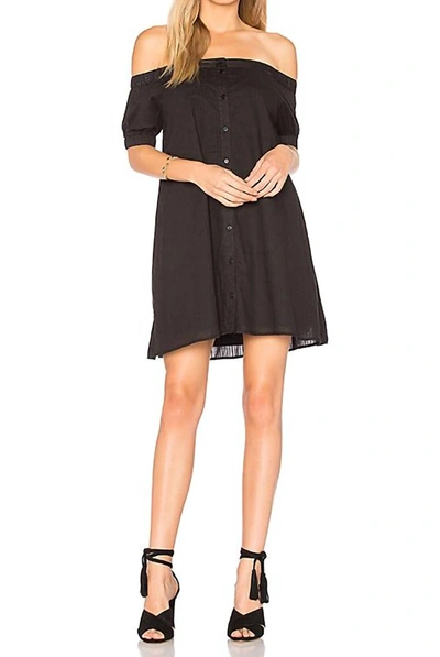 Shop The Fifth Label Sun Valley Off Shoulder Mini Dress In Black