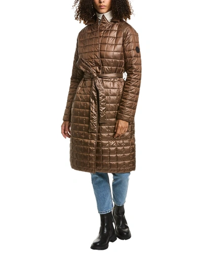 Shop Noize Alaia Puffer Medium Coat In Brown