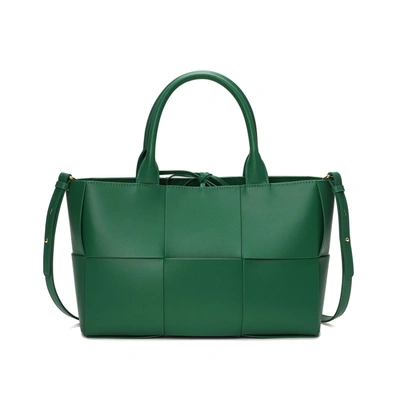Shop Tiffany & Fred Paris Tiffany & Fred Woven Smooth Leather Tote Bag In Green