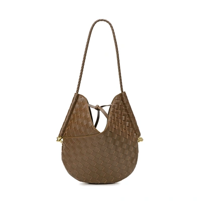 Shop Tiffany & Fred Paris Tiffany & Fred Woven Leather Hobo/shoulder Bag In Brown