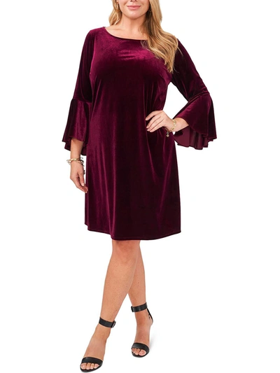 Shop Msk Women Plus Womens Velvet Midi Cocktail And Party Dress In Pink