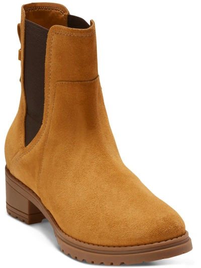 Shop Cole Haan Wp Camea Womens Suede Pull-on Chelsea Boots In Brown