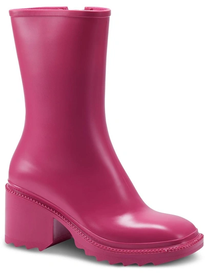 Shop Inc Everett Womens Faux Leather Outdoor Rain Boots In Pink