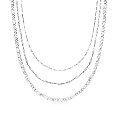 Shop Ross-simons Italian Sterling Silver Multi-chain Necklace