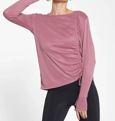 Shop Koral Trade Marlow Long Sleeve Top In Rosewood In Pink