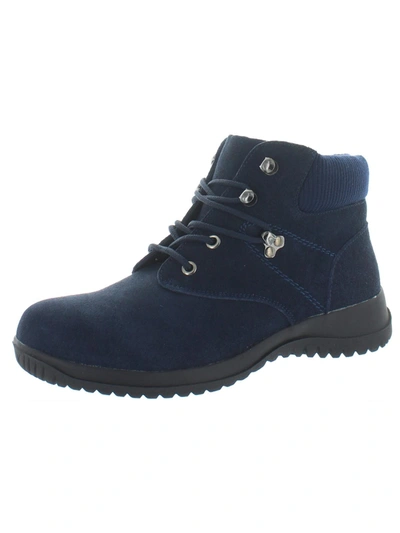 Shop Wanderlust Boston Womens Ribbed Trim Cold Weather Winter Boots In Blue