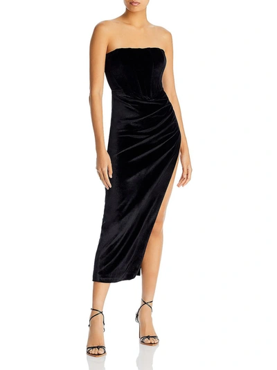 Shop Bardot Womens Strapless Velour Cocktail And Party Dress In Black