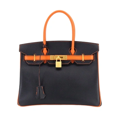 Shop Hermes Birkin 30 Leather Handbag () In Black
