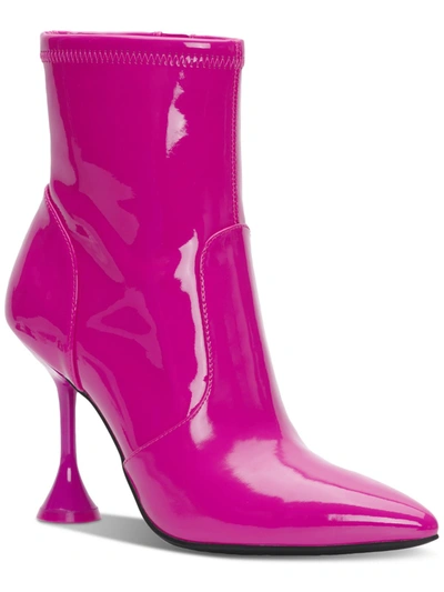 Shop Inc Ibrina Womens Faux Leather Pointed Toe Ankle Boots In Pink