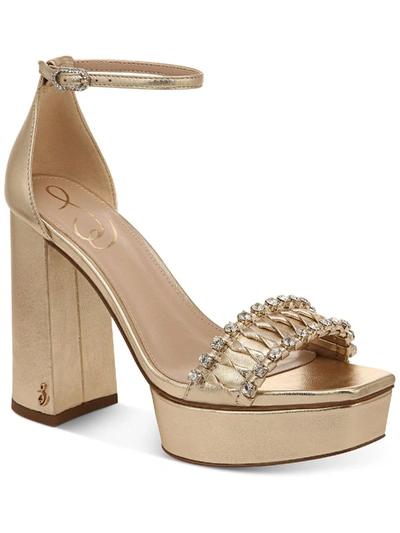 Shop Sam Edelman Ninette Womens Embellished Ankle Strap Heels In Multi