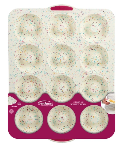 Trudeau Structure Silicone Confetti Fuchsia 12 Cavity Mega Donut Pan
