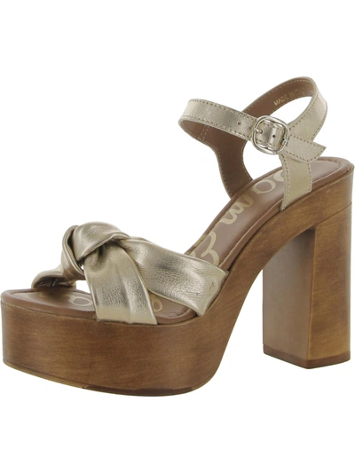 Shop Sam Edelman Trista Womens Knot-front Ankle Strap Platform Sandals In White