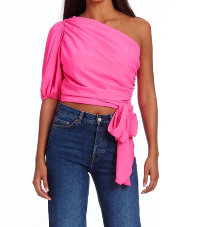 Shop Amanda Uprichard Bexley Top In Pink Lacquer