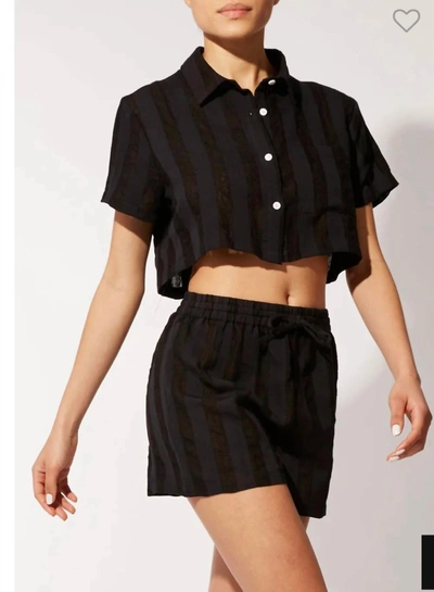 Shop Solid & Striped The Cropped Cabana In Black