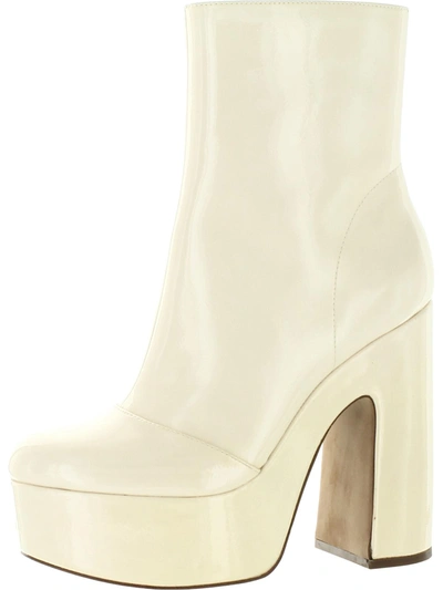 Shop Jessica Simpson Madlaina Womens Patent Leather Heels Ankle Boots In White