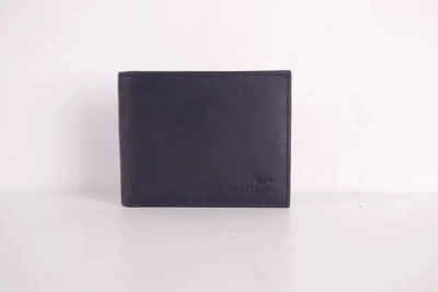 Shop Harmont & Blaine Leather Men's Wallet In Blue