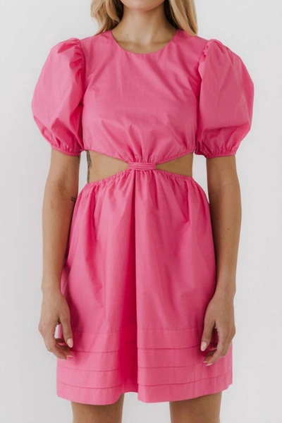 Shop English Factory Pleats With Cut-out Mini Dress In Pink