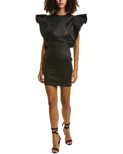 Shop Iro Senja Leather Mini Dress In Black
