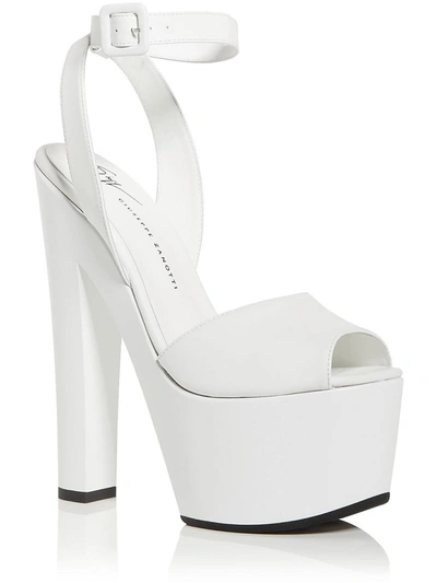 Shop Giuseppe Zanotti Birel Womens Ankle Strap Leather Platform Sandals In White