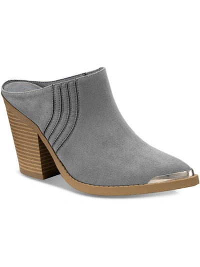 Shop Sun + Stone Deyzaa Womens Metallic Pointed Toe Mules In Grey