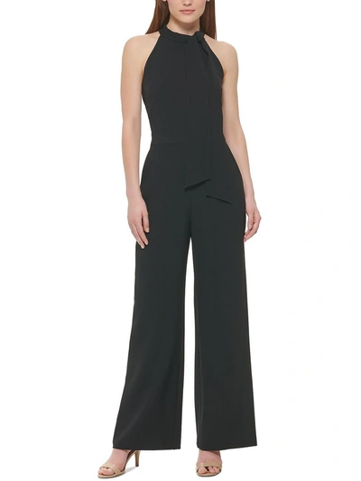 Shop Vince Camuto Petites Womens Crepe Sleeveless Jumpsuit In Black