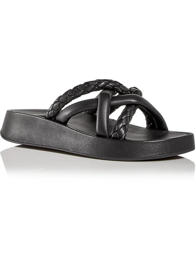 Shop Ash Vanessa Womens Leather Braided Slide Sandals In Black