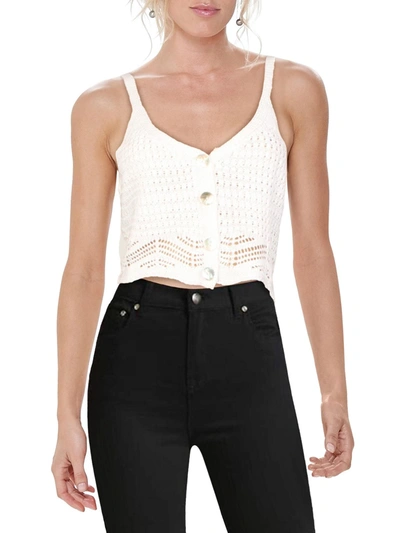 Shop Jolie & Joy By Fct With Love Womens Button Front Crochet Cropped In White