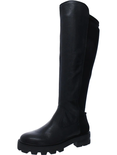 Shop Vince Camuto Tencoli Womens Leather Lugged Sole Knee-high Boots In Black
