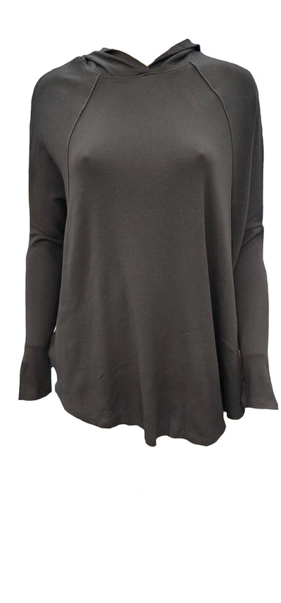 Pj Harlow Tara Long Sleeve Hoodie With Pocket In Black In Black