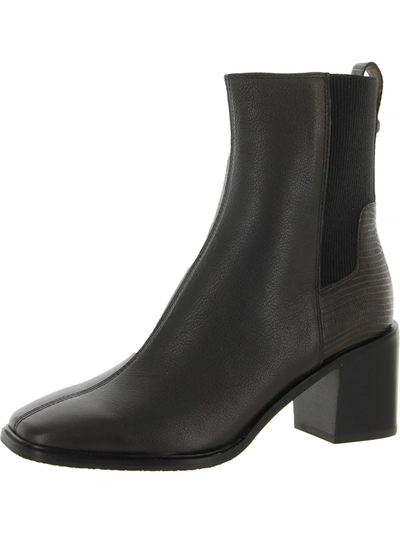 Shop Donald J Pliner Kath Womens Leather Square Toe Ankle Boots In Black