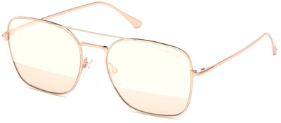 Shop Tom Ford Ft0680 33z Square Sunglasses - 57 Mm In White