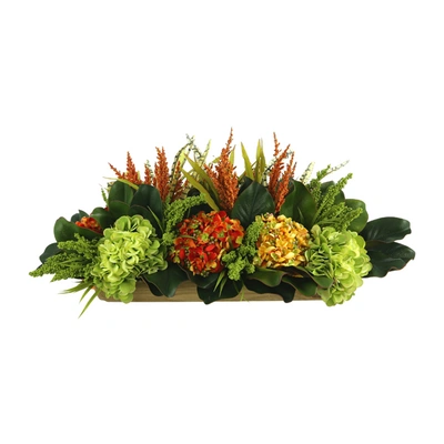 Creative Displays Fall Arrangement W/ Hydrangea, Magnolia Leaves And Heather