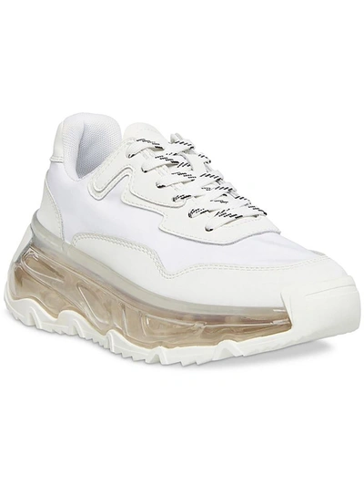 Shop Steve Madden Blatant Womens Leather Chunky Casual And Fashion Sneakers In White
