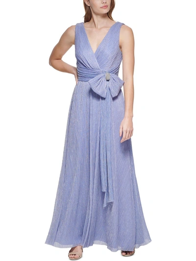 Shop Eliza J Womens Embellished Long Evening Dress In Blue