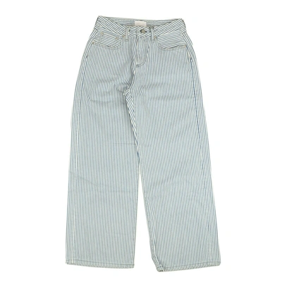 John Elliott White And Blue Lydia Pinstripe Wide Leg Jeans In Blue