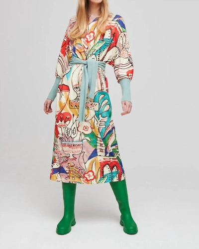 Shop Aldo Martins Print Knit Midi Dress In Ivory/multi