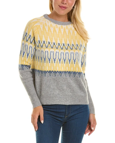 Shop Forte Cashmere Cozy Nordic Crewneck Cashmere Sweater In Yellow