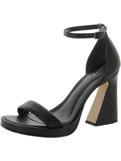 Shop Circus By Sam Edelman Holmes Womens Faux Leather Ankle Strap Heels In Black